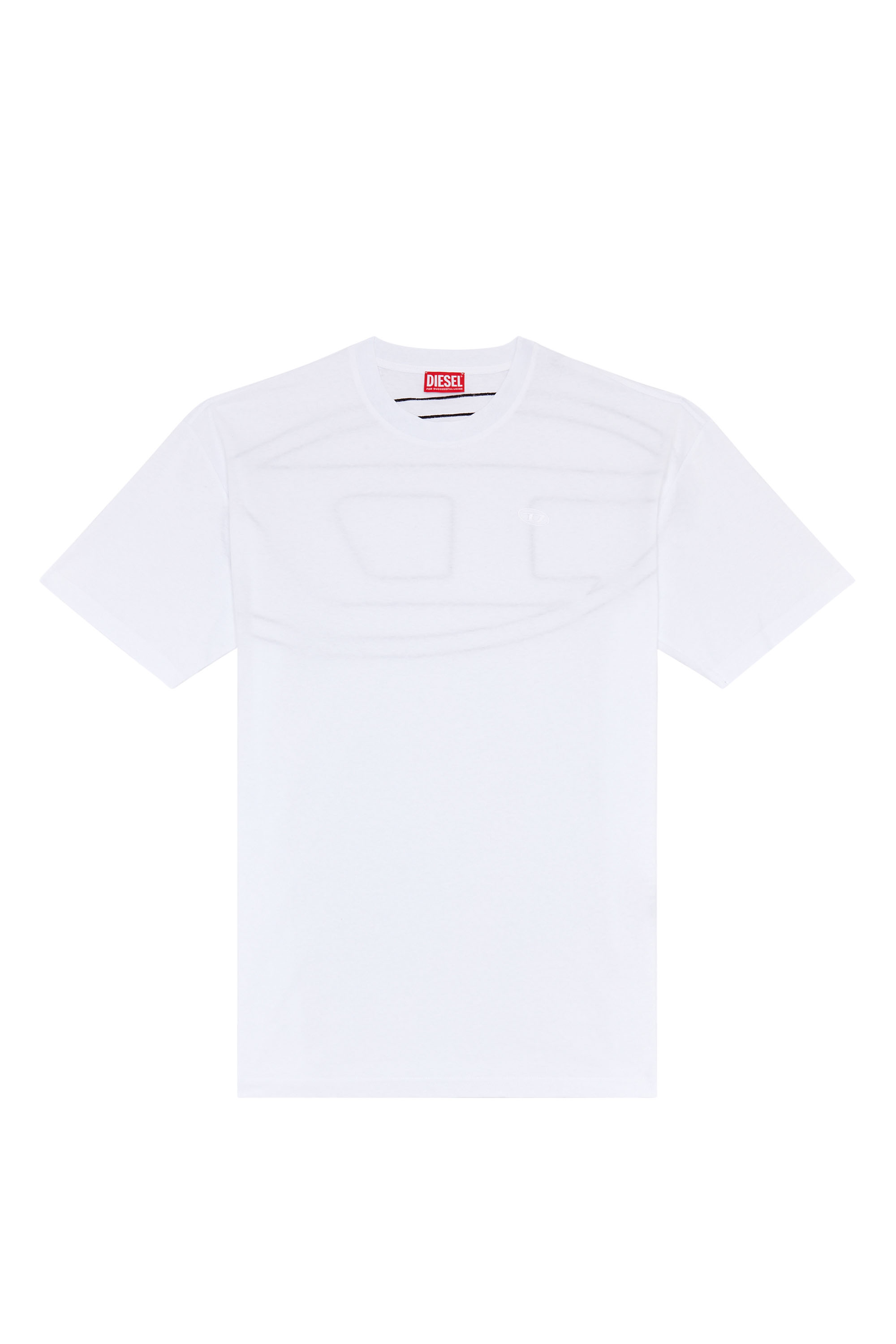 Diesel - T-BOGGY-MEGOVAL-D, Man's T-shirt with maxi oval D embroidery in White - 3